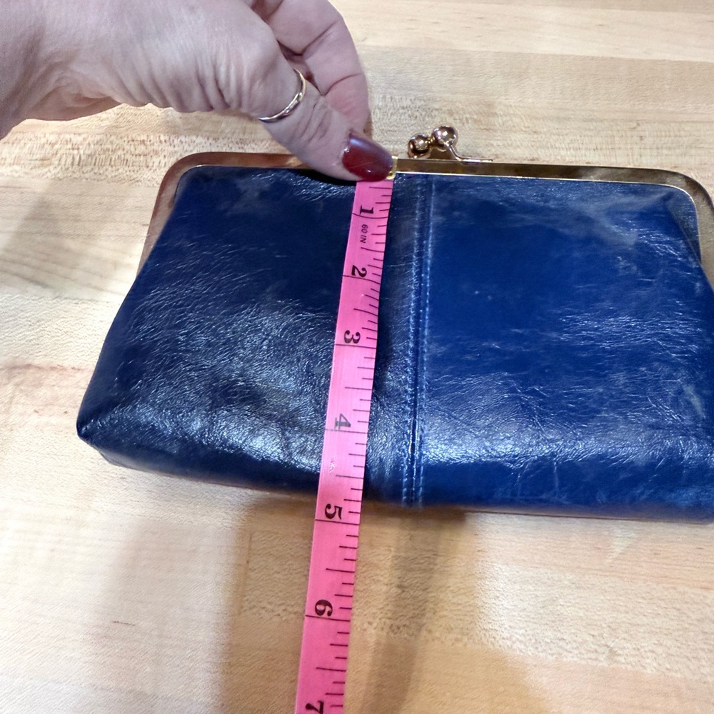 Navy Blue Leather Clutch